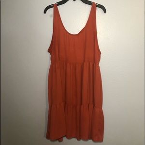 Mini flowy Orange Dress Backless Small